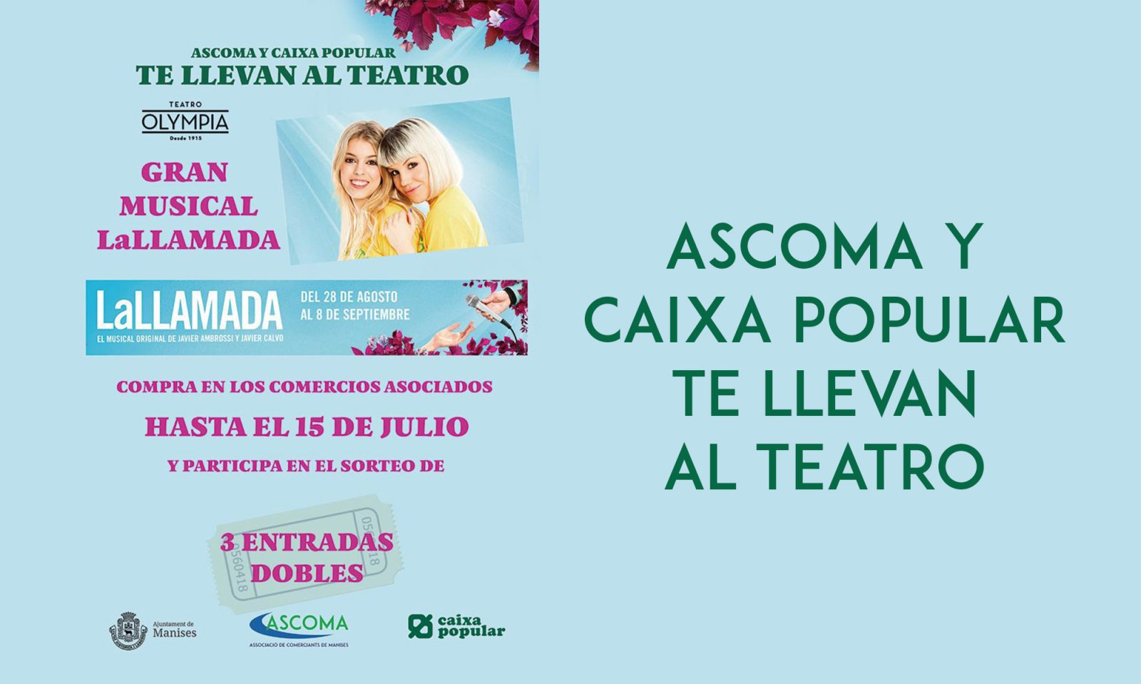 ¡ASCOMA y CAIXA POPULAR TE LLEVAN AL TEATRO!