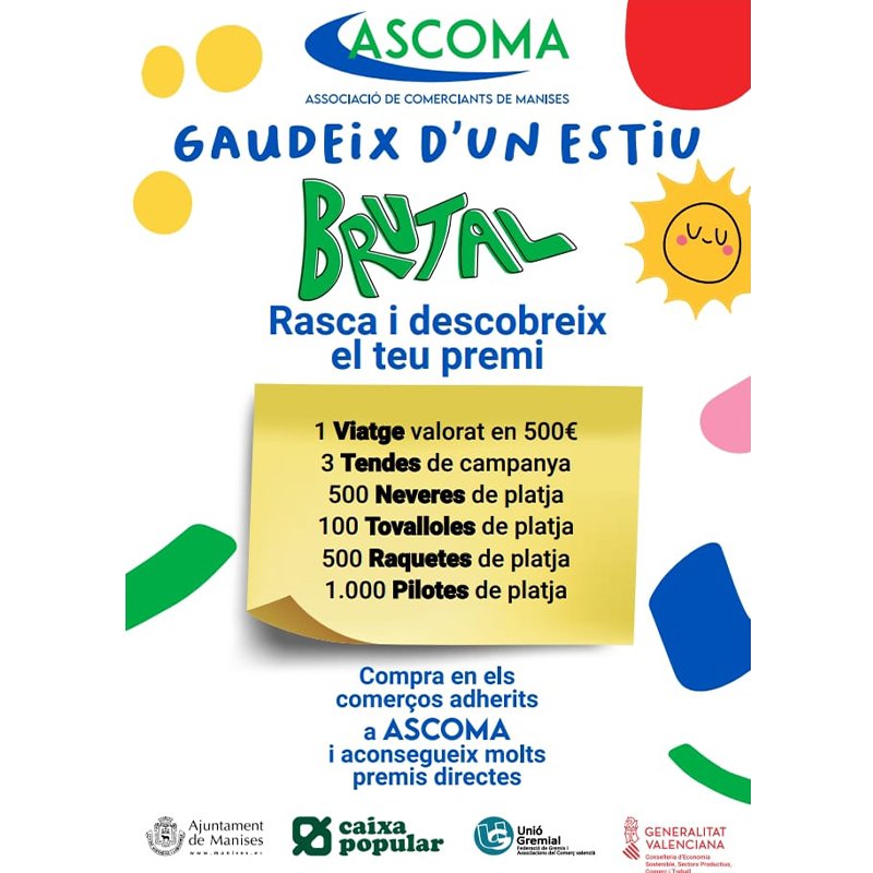 ASCOMA presenta la campaña “Gaudeix d’un estiu Brutal” con miles de premios directos